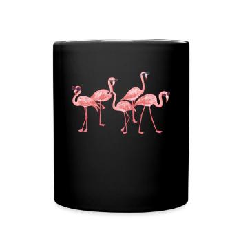 Flamingo Ladies Funny Summer Holiday Vacation - Tasse einfarbig - Schwarz - Vorne