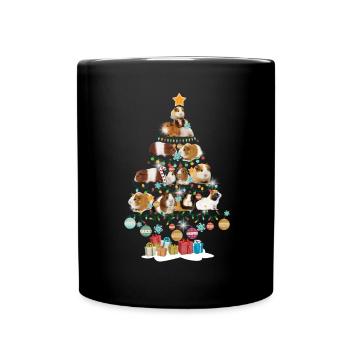 Guinea Pigs Lovers Christmas Pine Tree - Full Colour Mug - black - Front