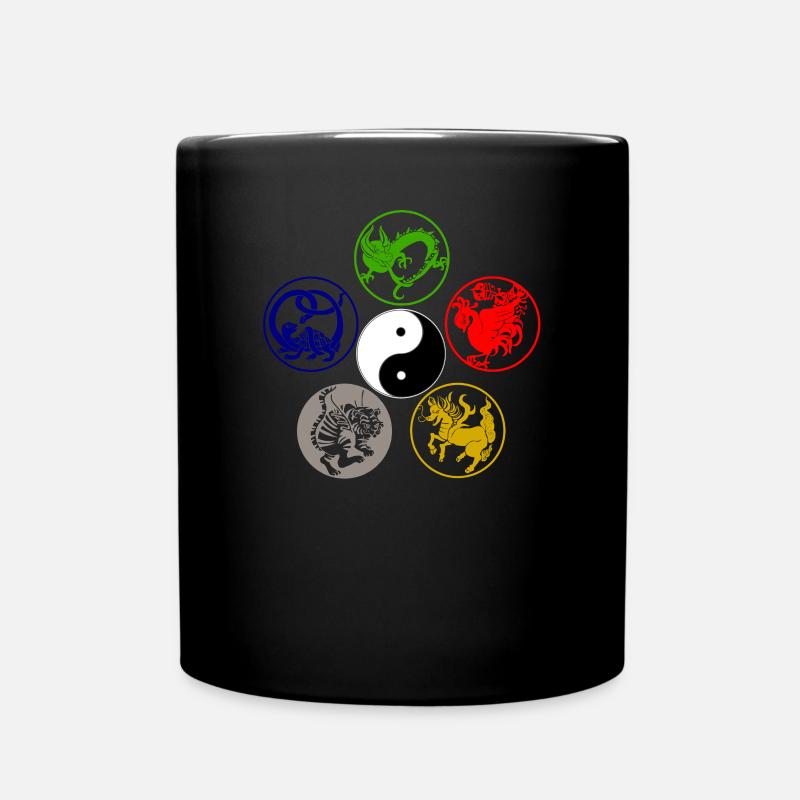 Qi Gong Qigong Meditation Thai Chi - Tasse einfarbig - Schwarz