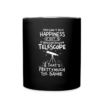 Astronomie Teleskop Geschenk - Tasse einfarbig - Schwarz - Vorne