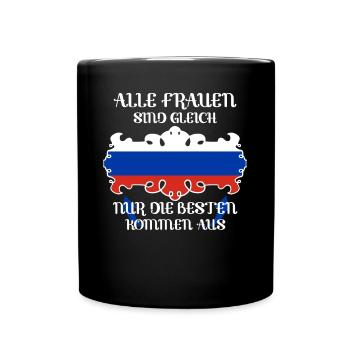 russische Frauen Russin Russkiy Babushka Pyccknn - Tasse einfarbig - Schwarz - Vorne