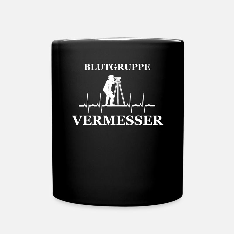 Vermesser Geschenk für Landvermesser Herzschlag - Tasse einfarbig - Schwarz