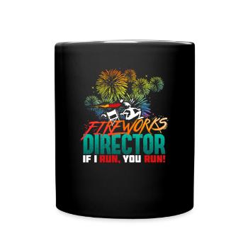 Silvester Feuerwerks Direktor - Tasse einfarbig - Schwarz - Vorne