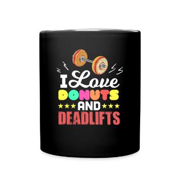 I Love Donuts And Deadlifts - Full Colour Mug - black - Front