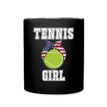Womens Tennis Girl Jersey | Geschenk für Tennis Girl - Tasse einfarbig - Schwarz - Vorne