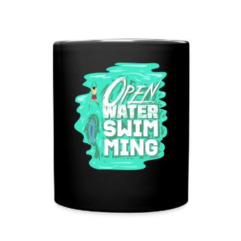 Natation en eau libre - Mug uni - noir - Devant