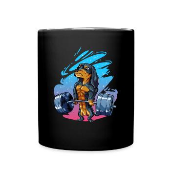 Teckel Dakel Bodybuilder - Mug uni - noir - Devant