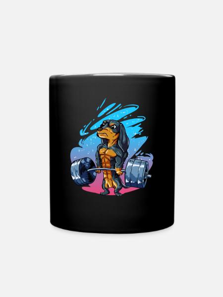 Teckel Dakel Bodybuilder - Mug uni - noir