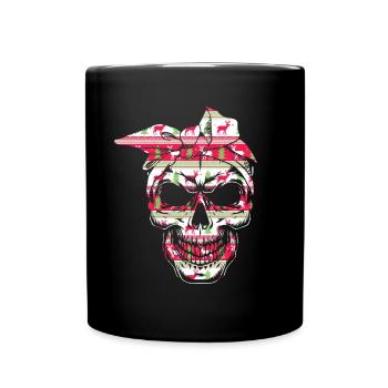 Christmas Skull Lady With Bandana Ugly Sweater - Tasse einfarbig - Schwarz - Vorne