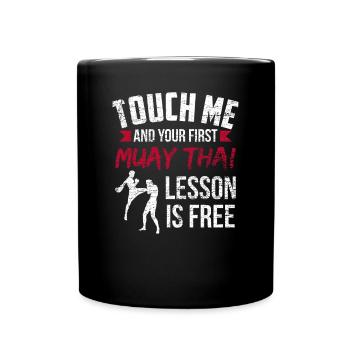 Muay Thai - Tasse einfarbig - Schwarz - Vorne