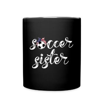 Cooles Soccer Sister Trikot für Sisters of US - Tasse einfarbig - Schwarz - Vorne