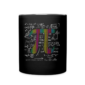 Pi Jour 3.14 Pi symbole avec math equations cadeau - Mug uni - noir - Devant