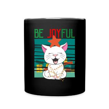 Weihnachten = fröhlich sein - Tasse einfarbig - Schwarz - Vorne