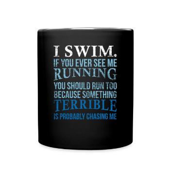 Natation - Mug uni - noir - Devant