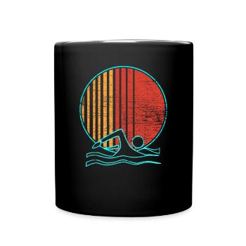 Natation - Mug uni - noir - Devant