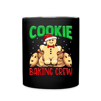 Cookie Baking Team Gingerbread Man Baking Cookies - Full Colour Mug - black - Front