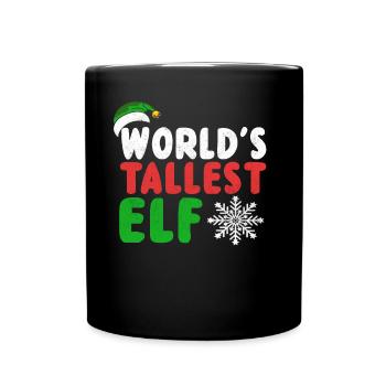 Der größte Elf der Welt - Weihnachten - Tasse einfarbig - Schwarz - Vorne