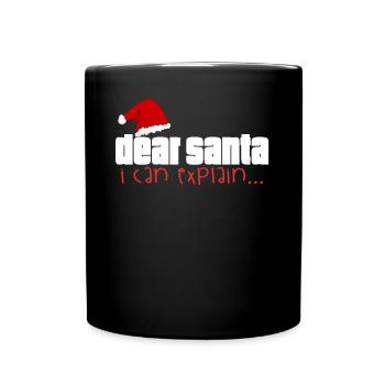 Dear Santa I Can Explain - Christmas - Full Colour Mug - black - Front