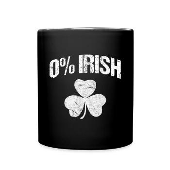 0% Irisch - Tasse einfarbig - Schwarz - Vorne