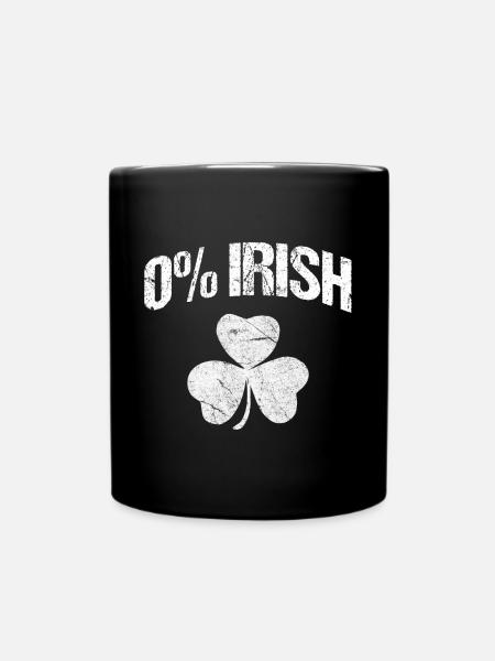 0% Irisch - Tasse einfarbig - Schwarz