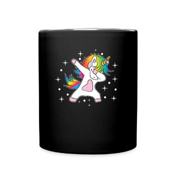 Unicorn Dab Rainbow - Full Colour Mug - black - Front