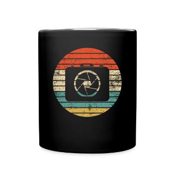 Kamera Retro - Tasse einfarbig - Schwarz - Vorne