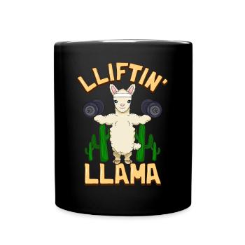 Lifting Llama - T-shirt fitness lama - Mug uni - noir - Devant