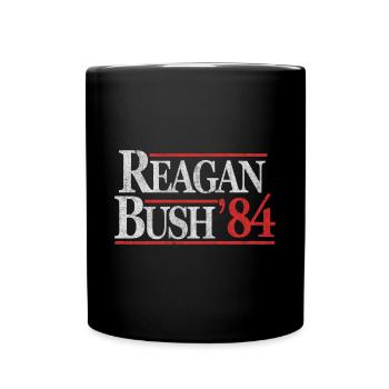 Retro Reagan Bush 1984 - Full Colour Mug - black - Front