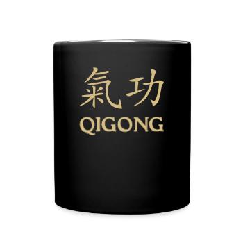 Qigong Qi Gong Tai Chi Thai Chi Chigong Yoga - Tasse einfarbig - Schwarz - Vorne