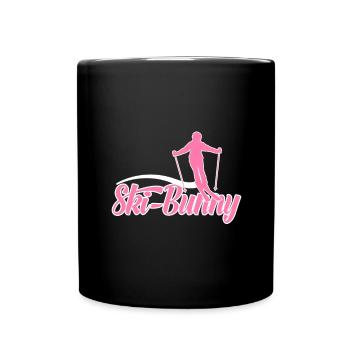 Ski-Hase - Tasse einfarbig - Schwarz - Vorne