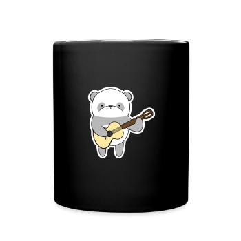 Panda with guitar - Full Colour Mug - black - Front