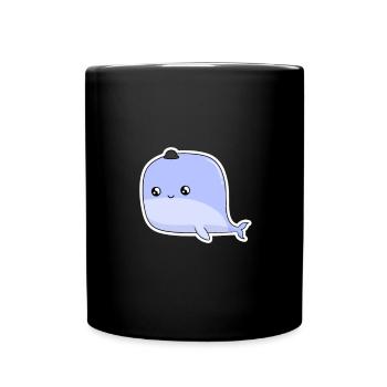Petite baleine - Mug uni - noir - Devant