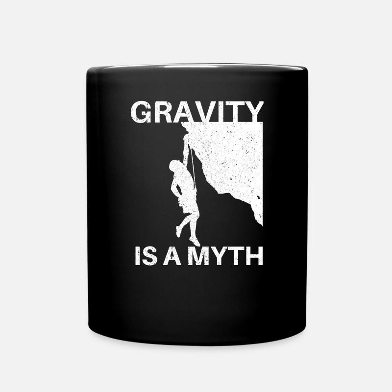 Gravity Is A Myth - Climbing T-shirt for climbers - Full Colour Mug - black