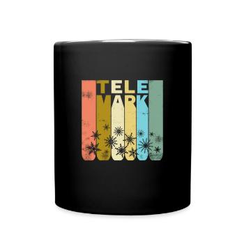 Telemark Ski Heel Free Retro Vintage Gift - Full Colour Mug - black - Front