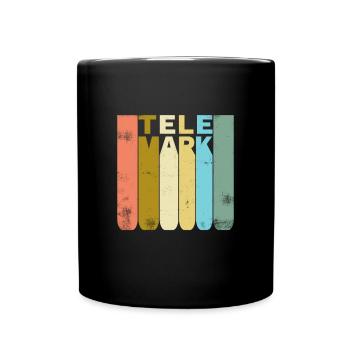 Telemark Ski Heel Free Retro Vintage Gift - Full Colour Mug - black - Front