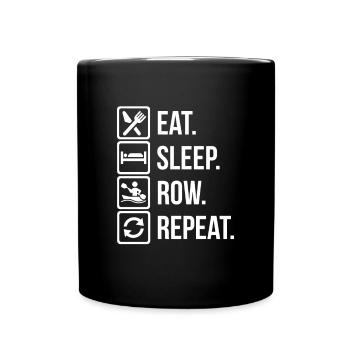 Aviron - Eat, Sleep, Ruder / Row, Repeat - Mug uni - noir - Devant