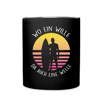 Surfeurs - Mug uni - noir - Devant