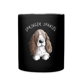 Englischer Springer Spaniel I Comic Hund Geschenk - Tasse einfarbig - Schwarz - Vorne