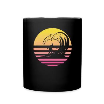 Vague de surfeur - Mug uni - noir - Devant