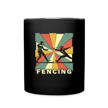 Florett Fechten Retro Vintage Geschenk - Tasse einfarbig - Schwarz - Vorne
