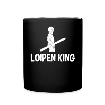 Langlaufen / Langläufer / Skifahrer / Ski - Tasse einfarbig - Schwarz - Vorne