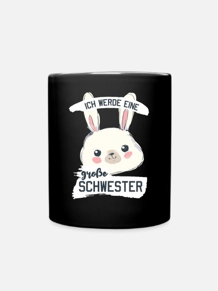 Ich werde eine Große Schwester - Tasse einfarbig - Schwarz