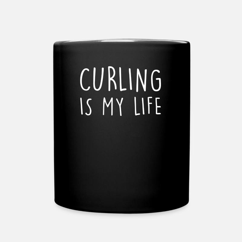 Curling / Curler / Eisstockschießen - Tasse einfarbig - Schwarz