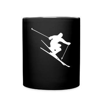 Ski / Ski de fond / Skieur - Mug uni - noir - Devant