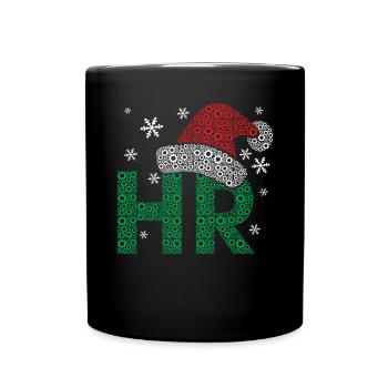 HR Santa Has Human Resource Management Funny - Full Colour Mug - black - Front