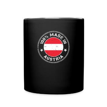 Drapeau autriche bannière naissance naissance autrichien - Mug uni - noir - Devant