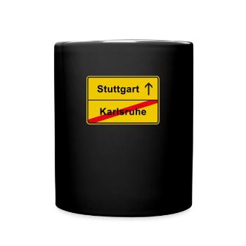 Stuttgart 1893 Neckarstadion Derby anti Karlsruhe - Tasse einfarbig - Schwarz - Vorne