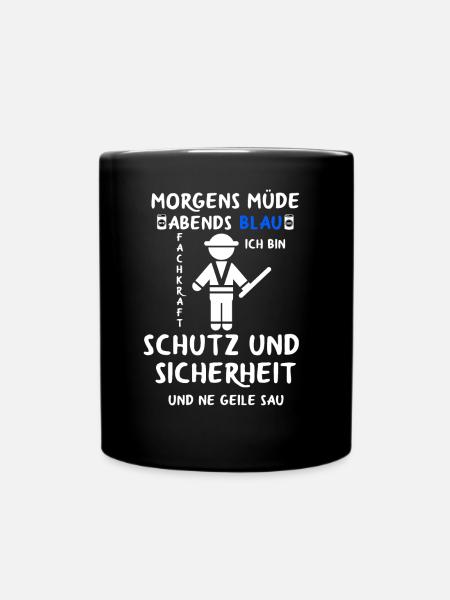 Security Türsteher Sicherheitsdienst Aufpasser - Tasse einfarbig - Schwarz
