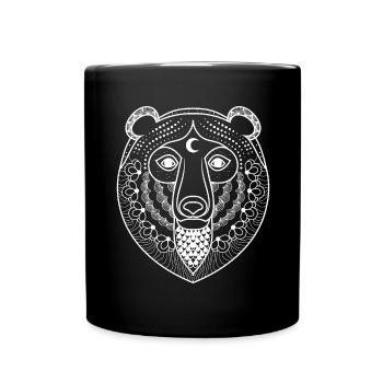 Visage d'ours en filigrane - ours - ours - Mug uni - noir - Devant