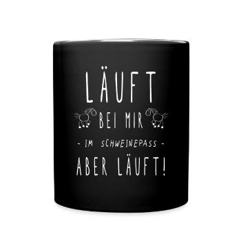 Schweinepass Islandpferd Pferde Sprüche - Tasse einfarbig - Schwarz - Vorne